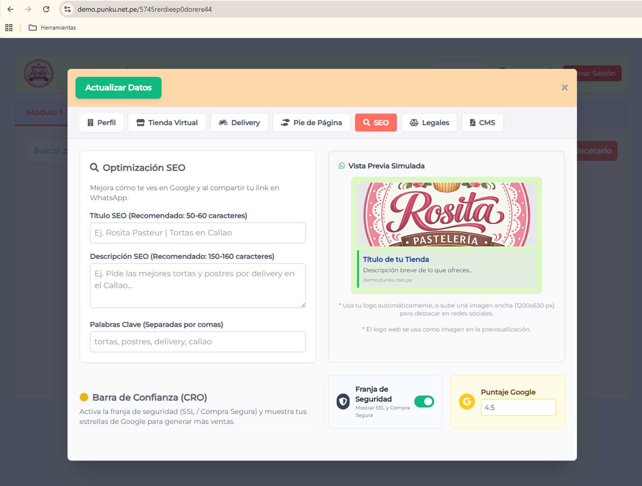 Personalización de Tienda y Pagos QR