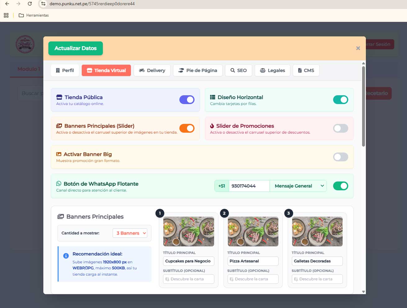 Tienda Virtual y Algoritmo de Delivery en WhatsApp